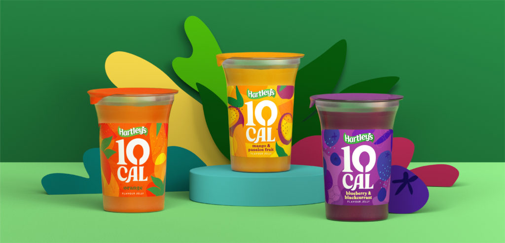 Pearlfisher brings joy to jelly with new design for Hartley’s 10 Cal Jelly.